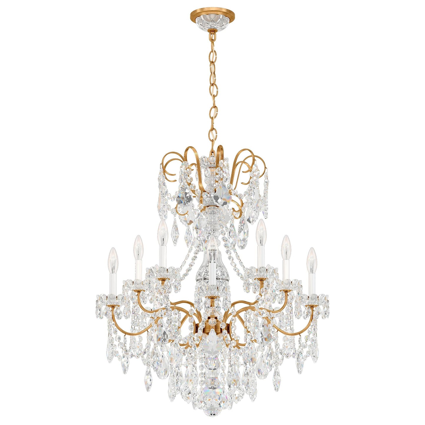 New Orleans 31"H x 28"W 10-Light Crystal Chandelier in Heirloom G