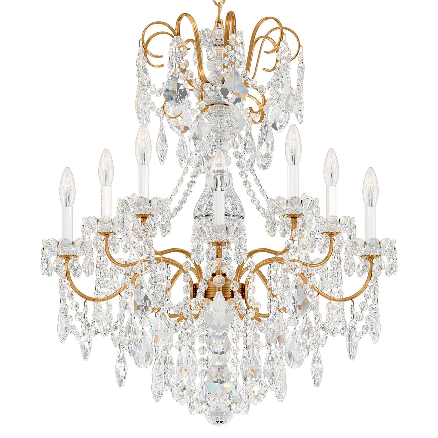 New Orleans 31"H x 28"W 10-Light Crystal Chandelier in Heirloom G