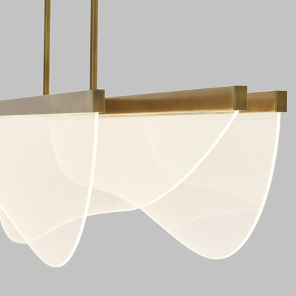 Nyra 72" Wide Plated Brass LED Linear Pendant Light