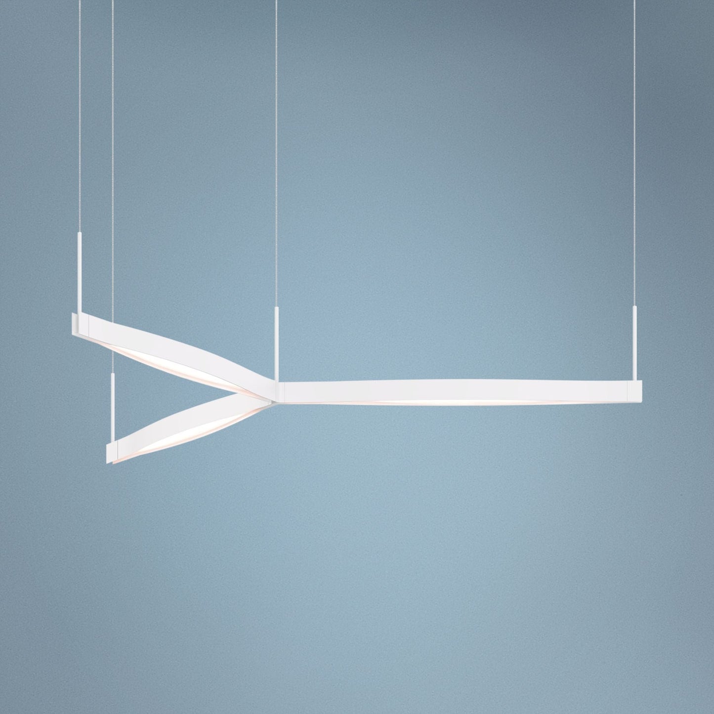 Ola�?55" Wide Satin White LED Kitchen Island Light Pendant