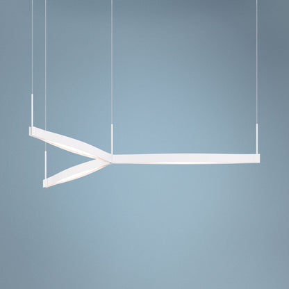 Ola�?55" Wide Satin White LED Kitchen Island Light Pendant