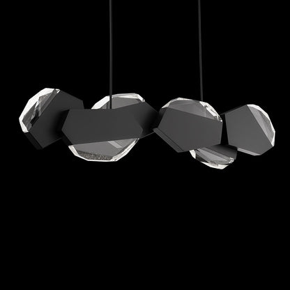 Palisade 11.75"H x 47.75"W 6-Light Crystal Linear Pendant in Blac