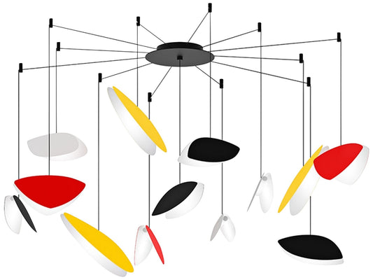 Papillons�?30"W Multi-Color 13-Light LED Pendant Light