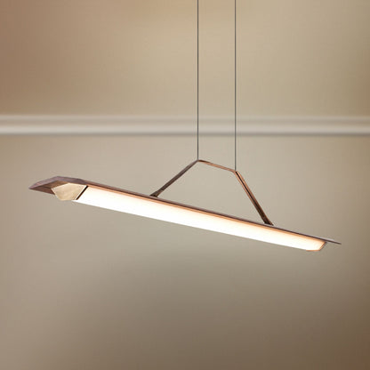 Penna 64 1/2"W Brass 2700K LED Kitchen Island Light Pendant