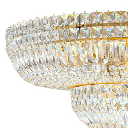 Petit Crystal Deluxe 12"H x 24"W 13-Light Flush Mount in Polished