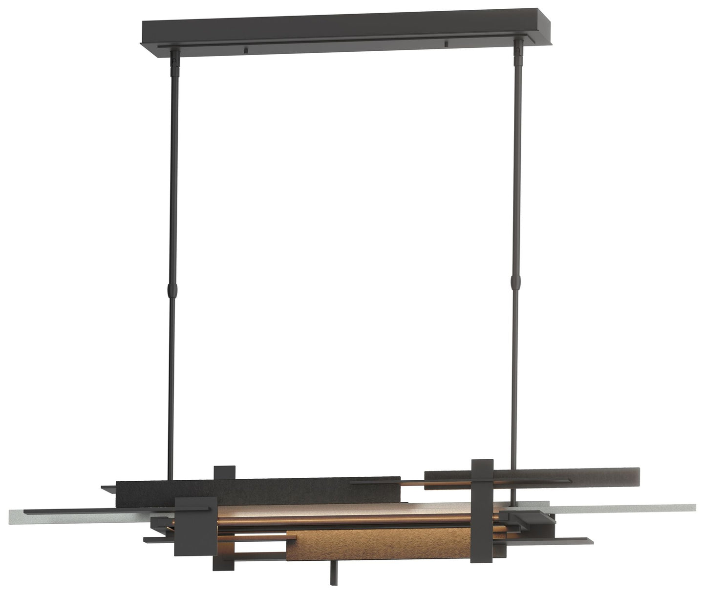 Planar 48.3"W Vintage Platinum Accented Black Standard LED Pendant