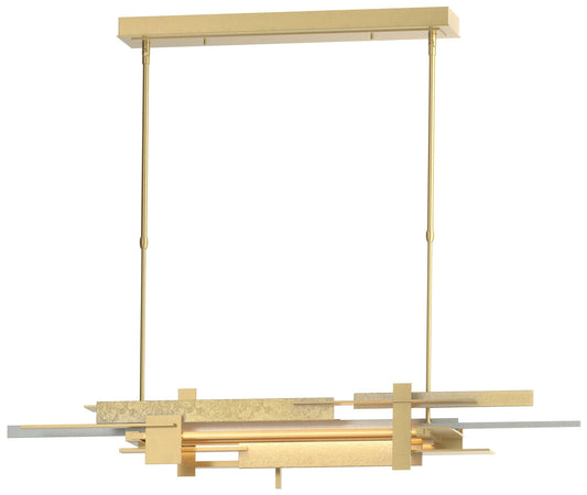 Planar 48.3"W Vintage Platinum Accented Modern Brass Standard LED Pend