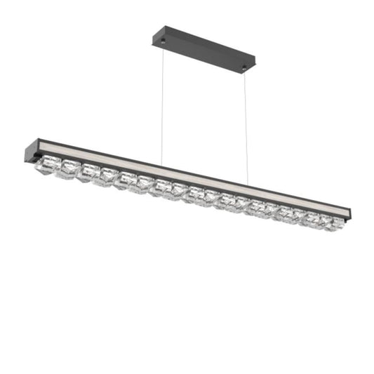 Hammerton Studio Tessera Linear Chandelier with Facet Cast Glass