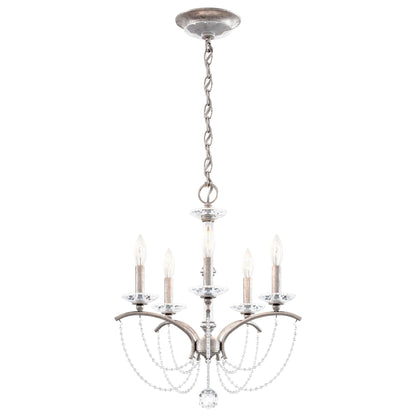 Priscilla 22"H x 18"W 5-Light Crystal Chandelier in Antique Silve