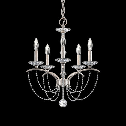Priscilla 22"H x 18"W 5-Light Crystal Chandelier in Antique Silve