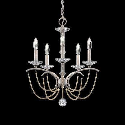 Priscilla 22"H x 18"W 5-Light Crystal Chandelier in Antique Silve