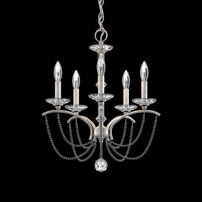 Priscilla 22"H x 18"W 5-Light Crystal Chandelier in Antique Silve