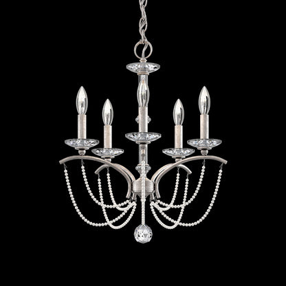 Priscilla 22"H x 18"W 5-Light Crystal Chandelier in Antique Silve
