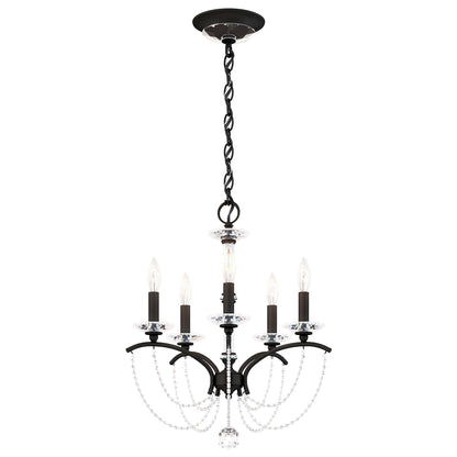 Priscilla 22"H x 18"W 5-Light Crystal Chandelier in Black