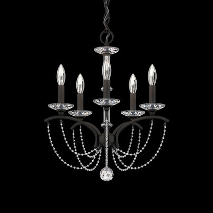 Priscilla 22"H x 18"W 5-Light Crystal Chandelier in Black