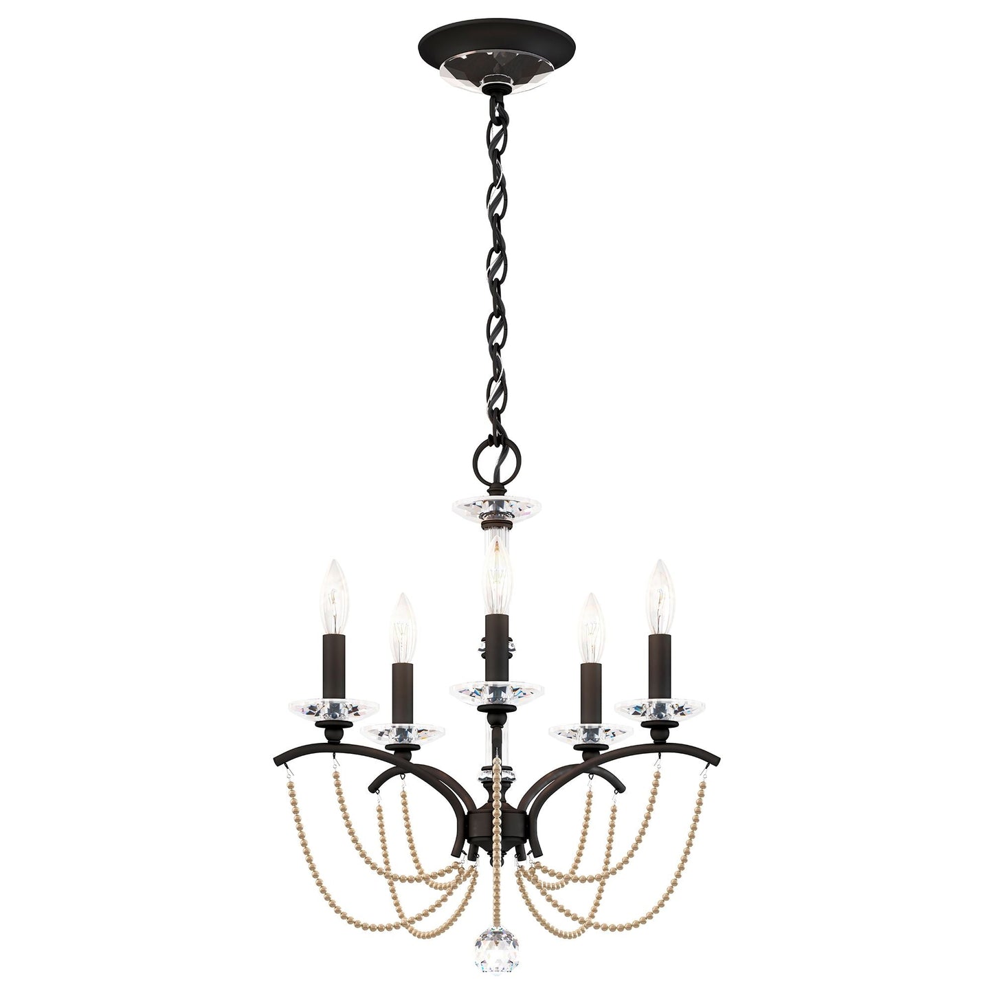Priscilla 22"H x 18"W 5-Light Crystal Chandelier in Black