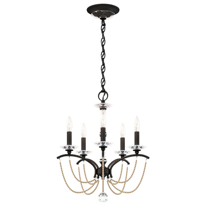 Priscilla 22"H x 18"W 5-Light Crystal Chandelier in Black