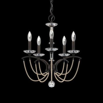 Priscilla 22"H x 18"W 5-Light Crystal Chandelier in Black
