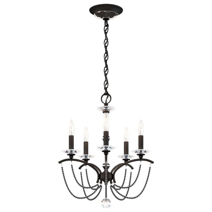 Priscilla 22"H x 18"W 5-Light Crystal Chandelier in Black