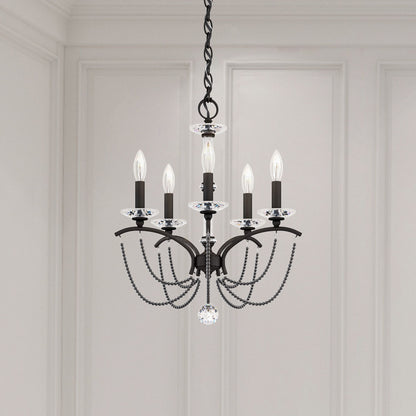 Priscilla 22"H x 18"W 5-Light Crystal Chandelier in Black