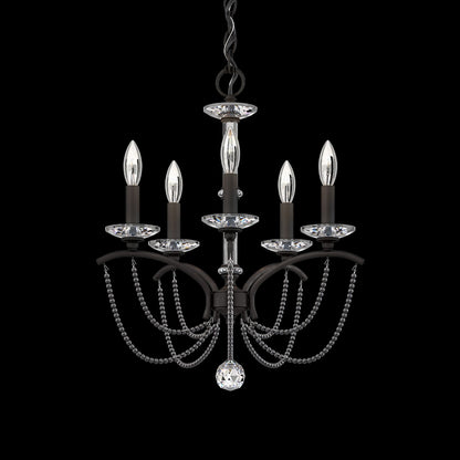 Priscilla 22"H x 18"W 5-Light Crystal Chandelier in Black