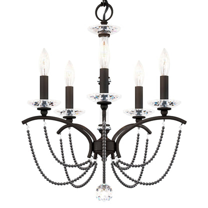Priscilla 22"H x 18"W 5-Light Crystal Chandelier in Black