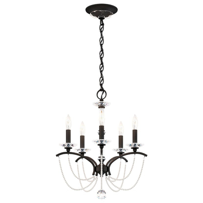 Priscilla 22"H x 18"W 5-Light Crystal Chandelier in Black