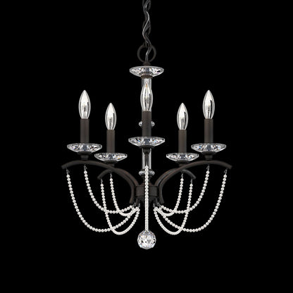 Priscilla 22"H x 18"W 5-Light Crystal Chandelier in Black