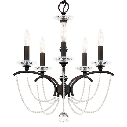 Priscilla 22"H x 18"W 5-Light Crystal Chandelier in Black