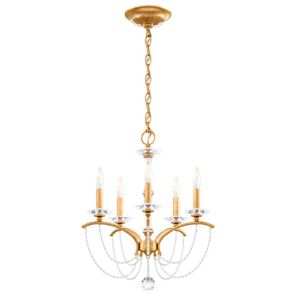 Priscilla 22"H x 18"W 5-Light Crystal Chandelier in Heirloom Gold