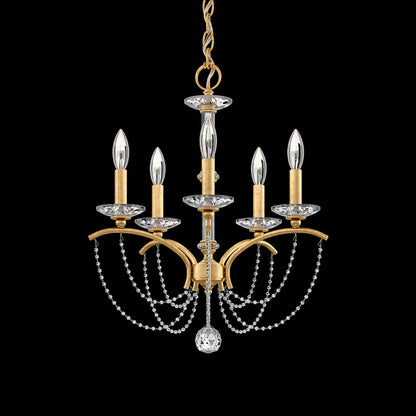 Priscilla 22"H x 18"W 5-Light Crystal Chandelier in Heirloom Gold