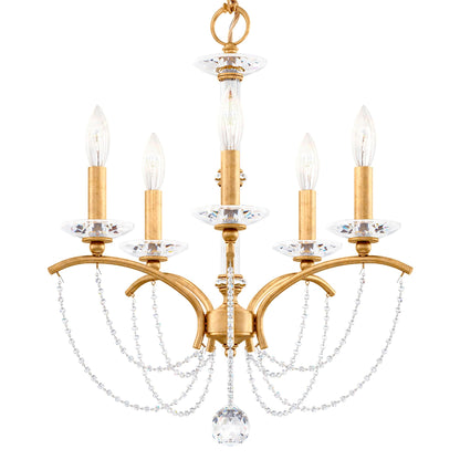 Priscilla 22"H x 18"W 5-Light Crystal Chandelier in Heirloom Gold