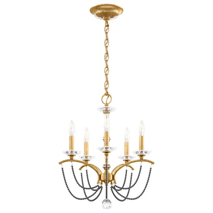 Priscilla 22"H x 18"W 5-Light Crystal Chandelier in Heirloom Gold