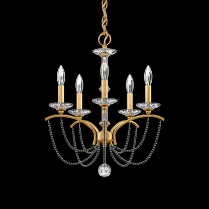 Priscilla 22"H x 18"W 5-Light Crystal Chandelier in Heirloom Gold