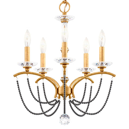 Priscilla 22"H x 18"W 5-Light Crystal Chandelier in Heirloom Gold