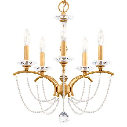 Priscilla 22"H x 18"W 5-Light Crystal Chandelier in Heirloom Gold