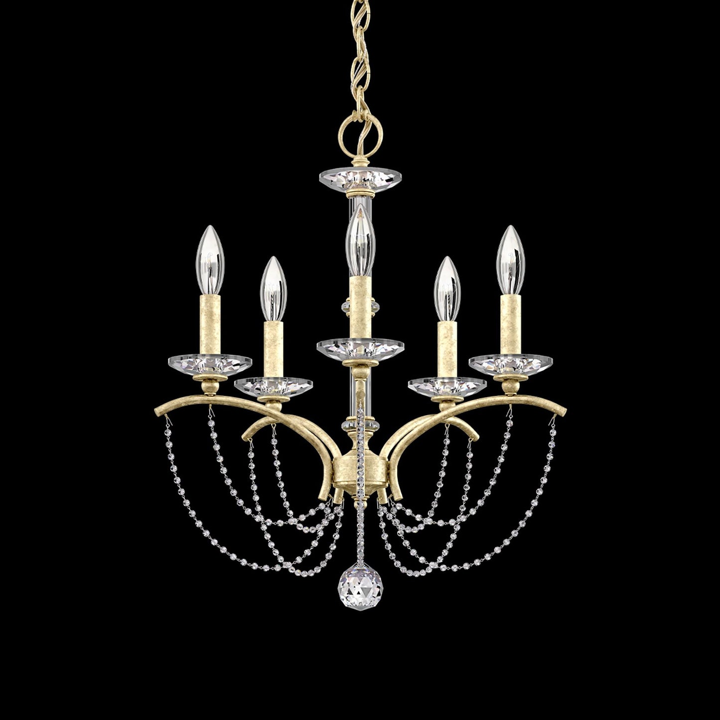 Priscilla 22"H x 18"W 5-Light Crystal Chandelier in Heirloom Silv