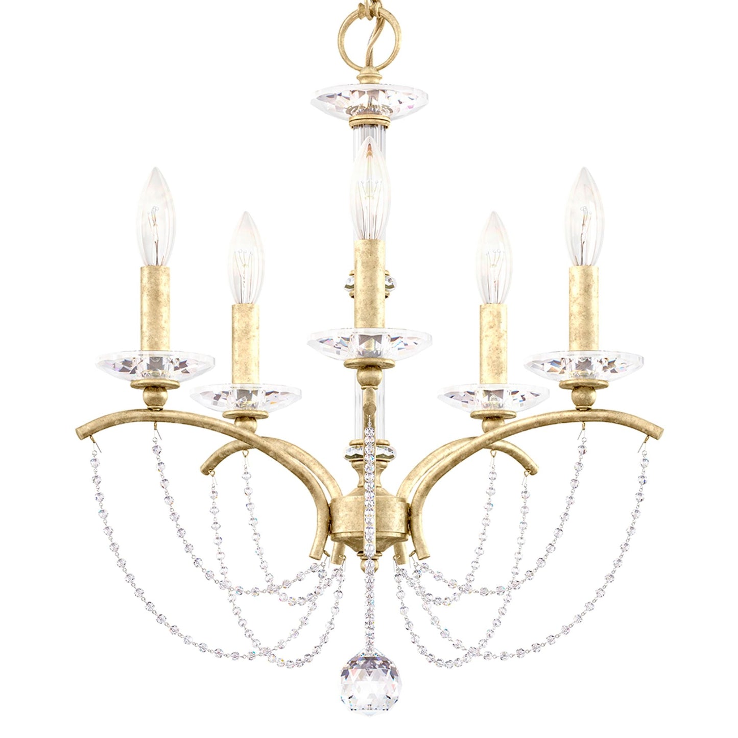 Priscilla 22"H x 18"W 5-Light Crystal Chandelier in Heirloom Silv