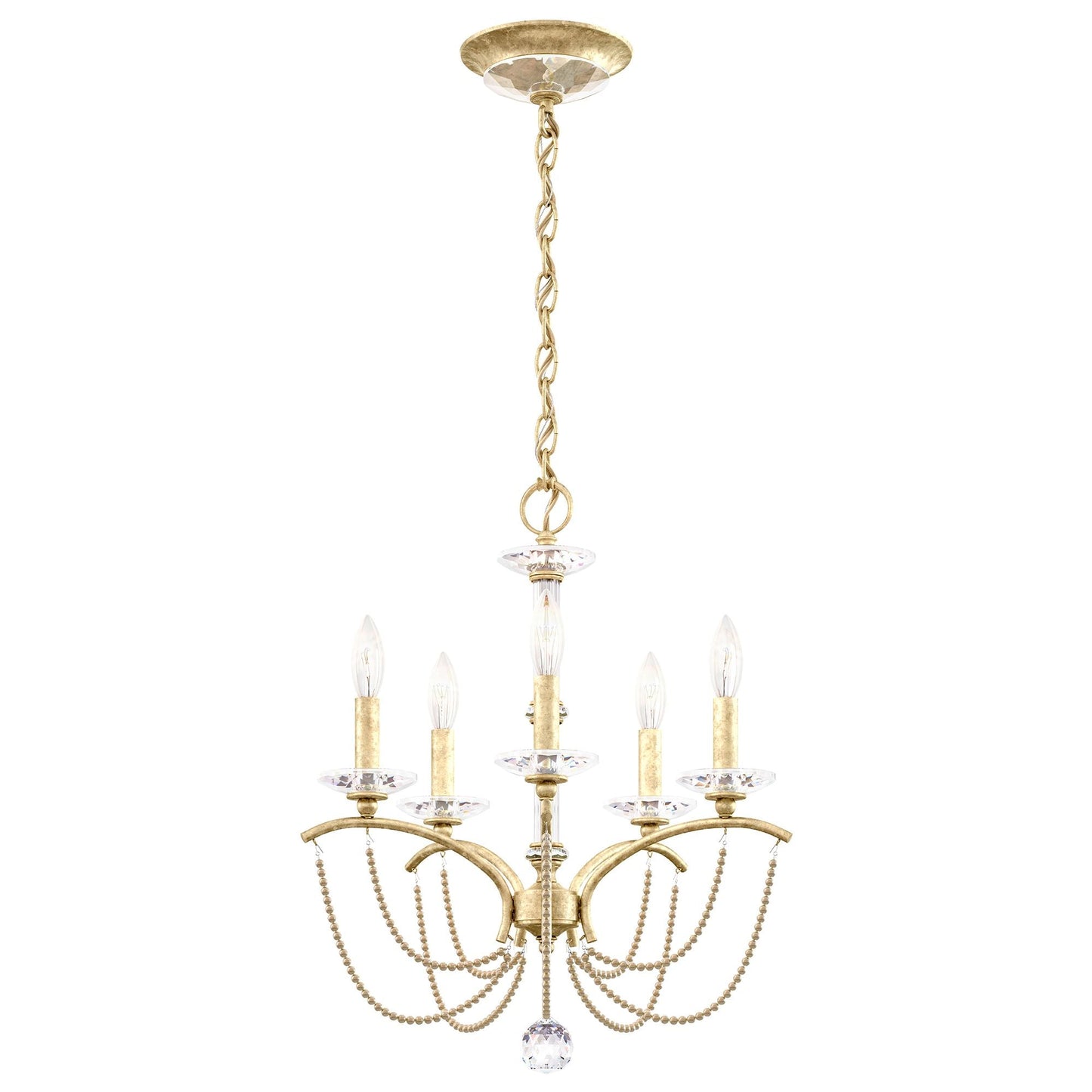 Priscilla 22"H x 18"W 5-Light Crystal Chandelier in Heirloom Silv