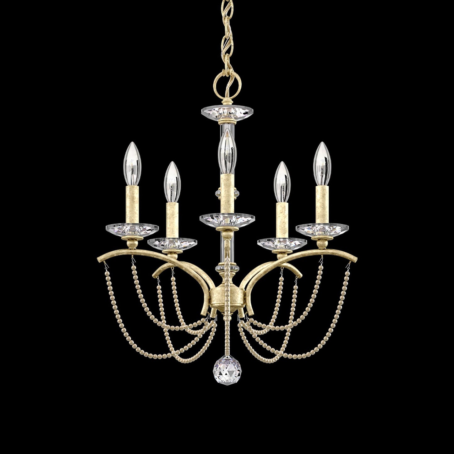 Priscilla 22"H x 18"W 5-Light Crystal Chandelier in Heirloom Silv