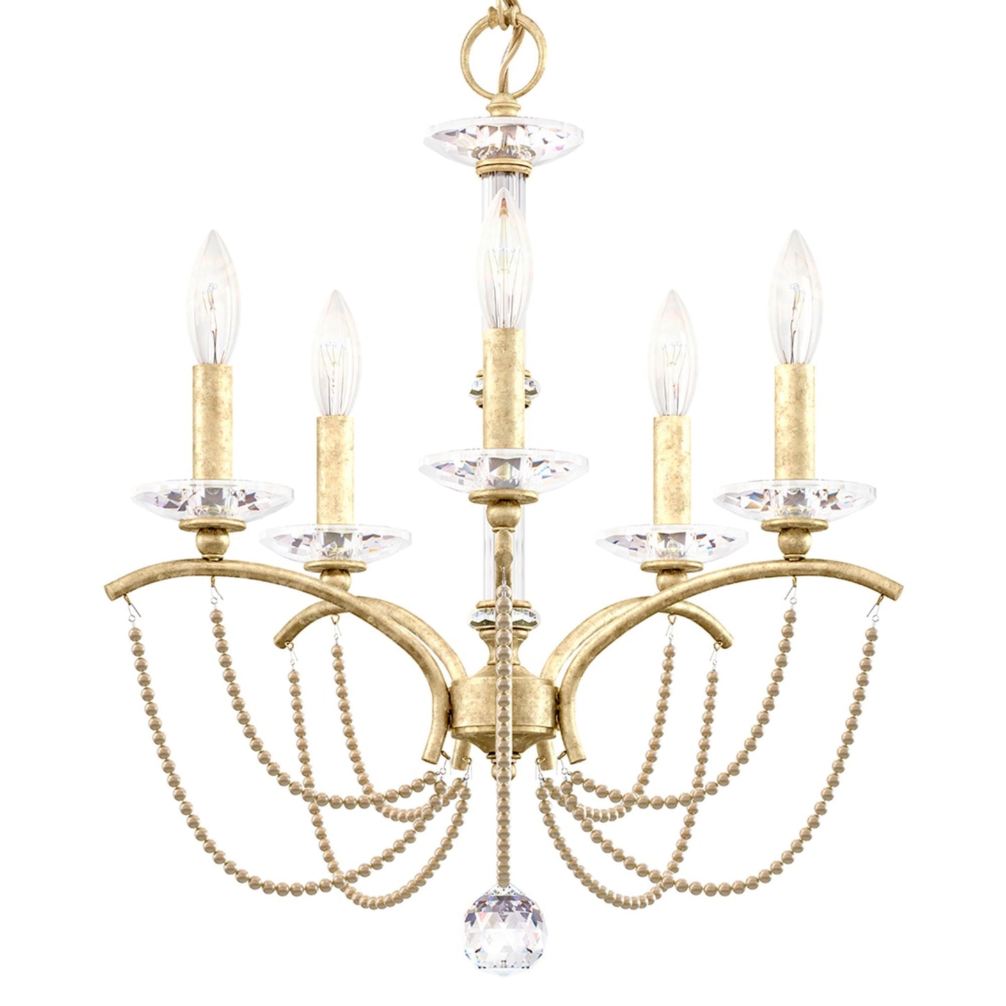 Priscilla 22"H x 18"W 5-Light Crystal Chandelier in Heirloom Silv