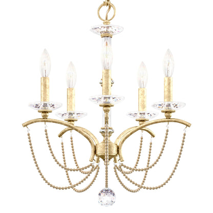 Priscilla 22"H x 18"W 5-Light Crystal Chandelier in Heirloom Silv