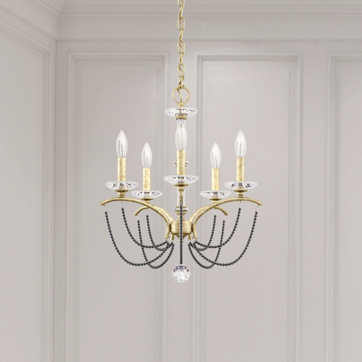 Priscilla 22"H x 18"W 5-Light Crystal Chandelier in Heirloom Silv