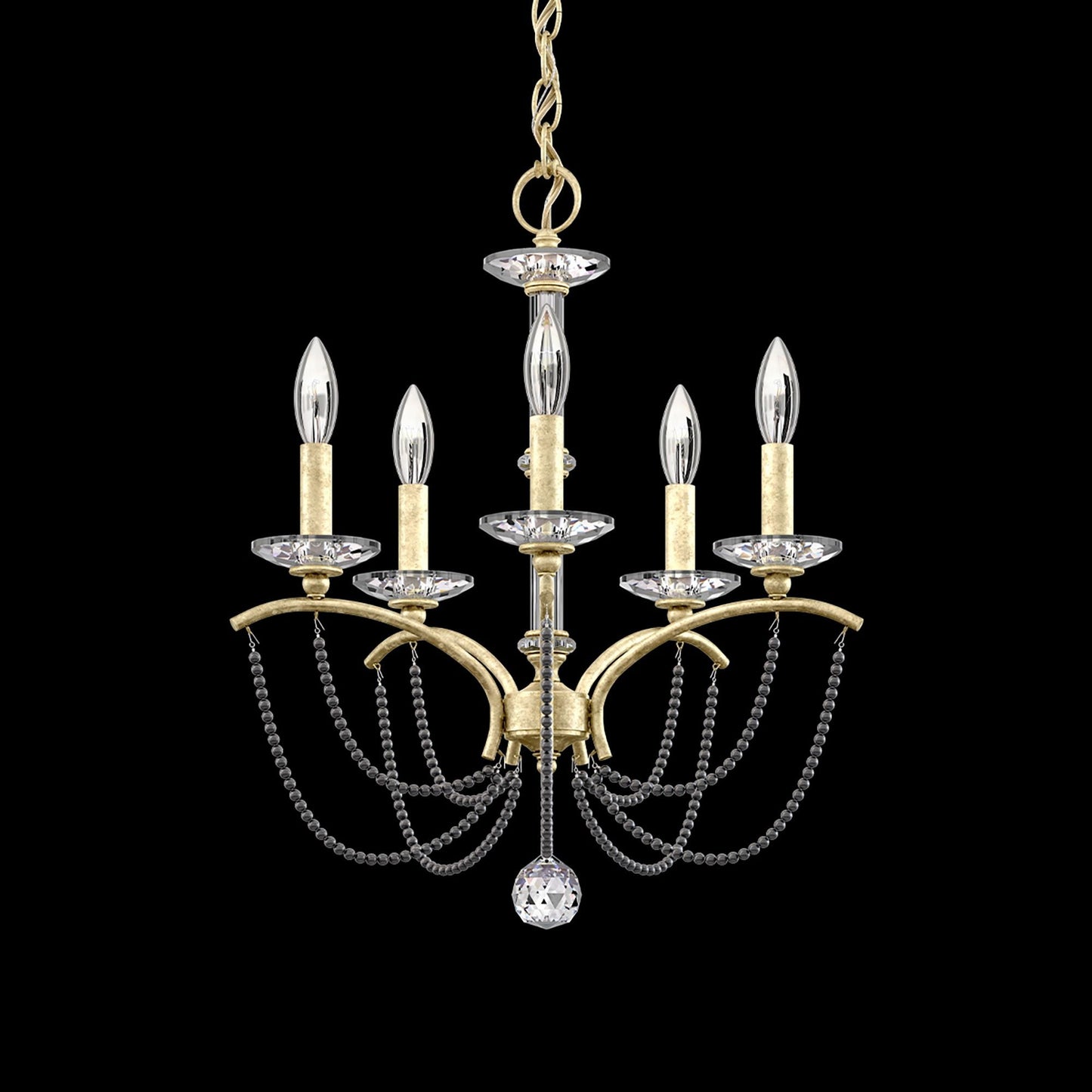 Priscilla 22"H x 18"W 5-Light Crystal Chandelier in Heirloom Silv