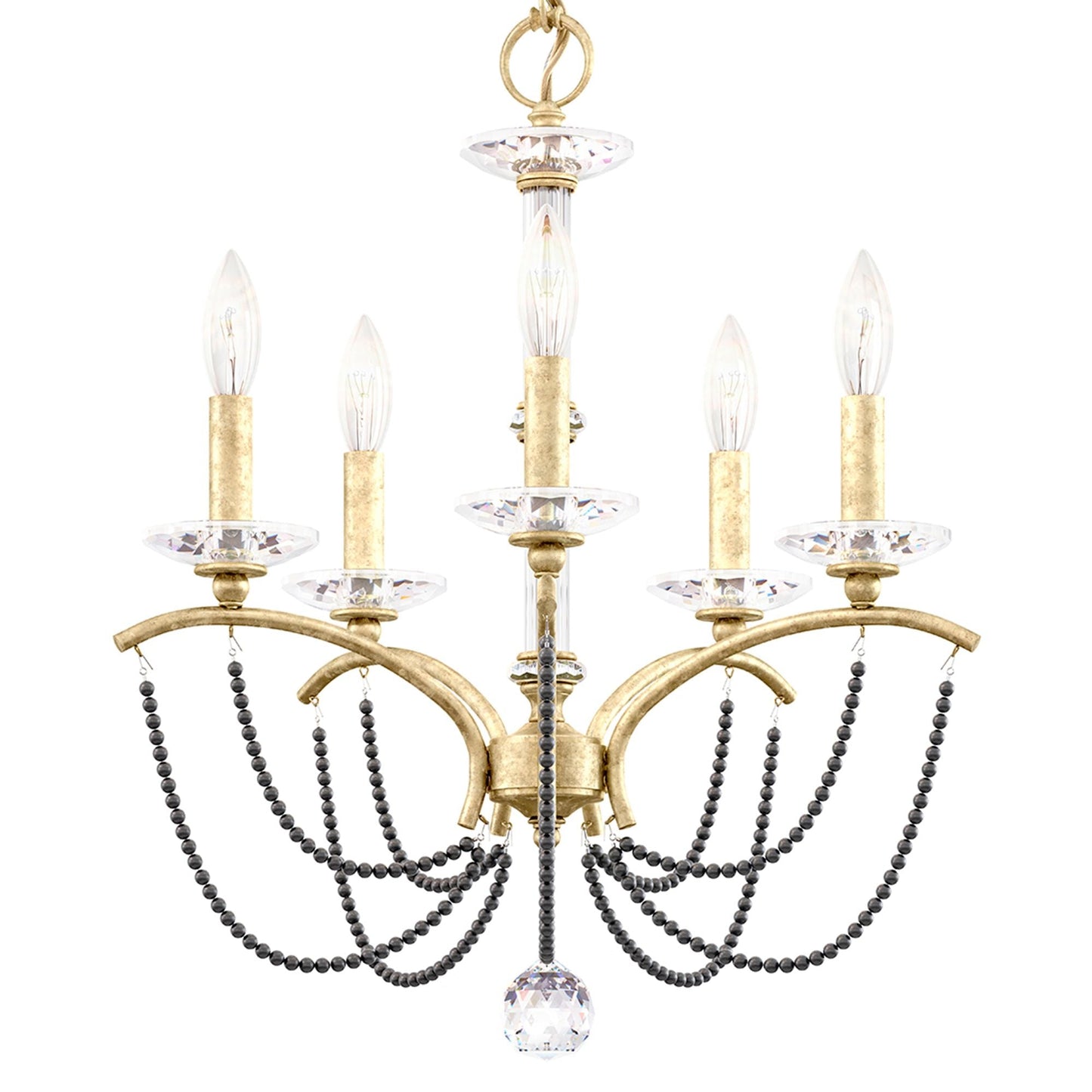 Priscilla 22"H x 18"W 5-Light Crystal Chandelier in Heirloom Silv