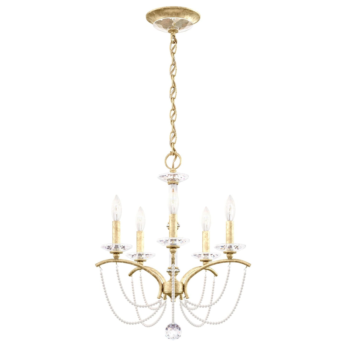 Priscilla 22"H x 18"W 5-Light Crystal Chandelier in Heirloom Silv