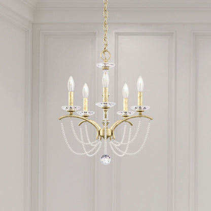 Priscilla 22"H x 18"W 5-Light Crystal Chandelier in Heirloom Silv