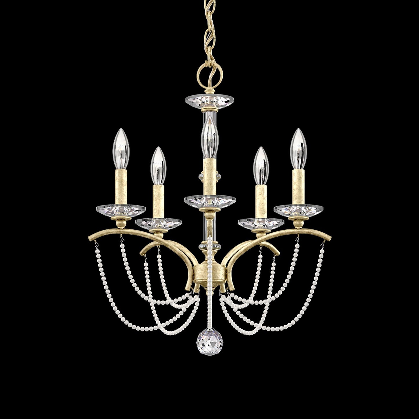 Priscilla 22"H x 18"W 5-Light Crystal Chandelier in Heirloom Silv