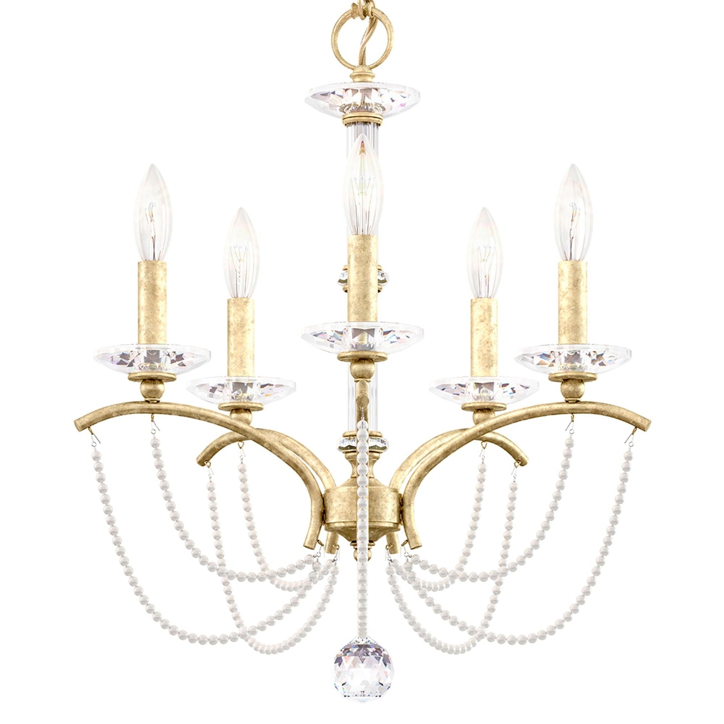 Priscilla 22"H x 18"W 5-Light Crystal Chandelier in Heirloom Silv
