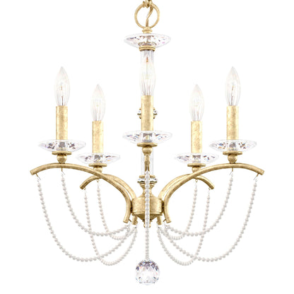 Priscilla 22"H x 18"W 5-Light Crystal Chandelier in Heirloom Silv